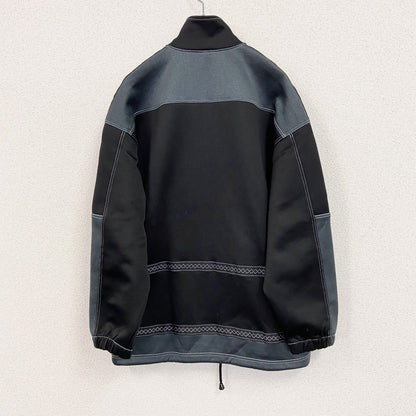 asics　アシックス　トラックジャケット/ジャージ　バイカラー　黒　灰色　ブラック　グレー　Mサイズ