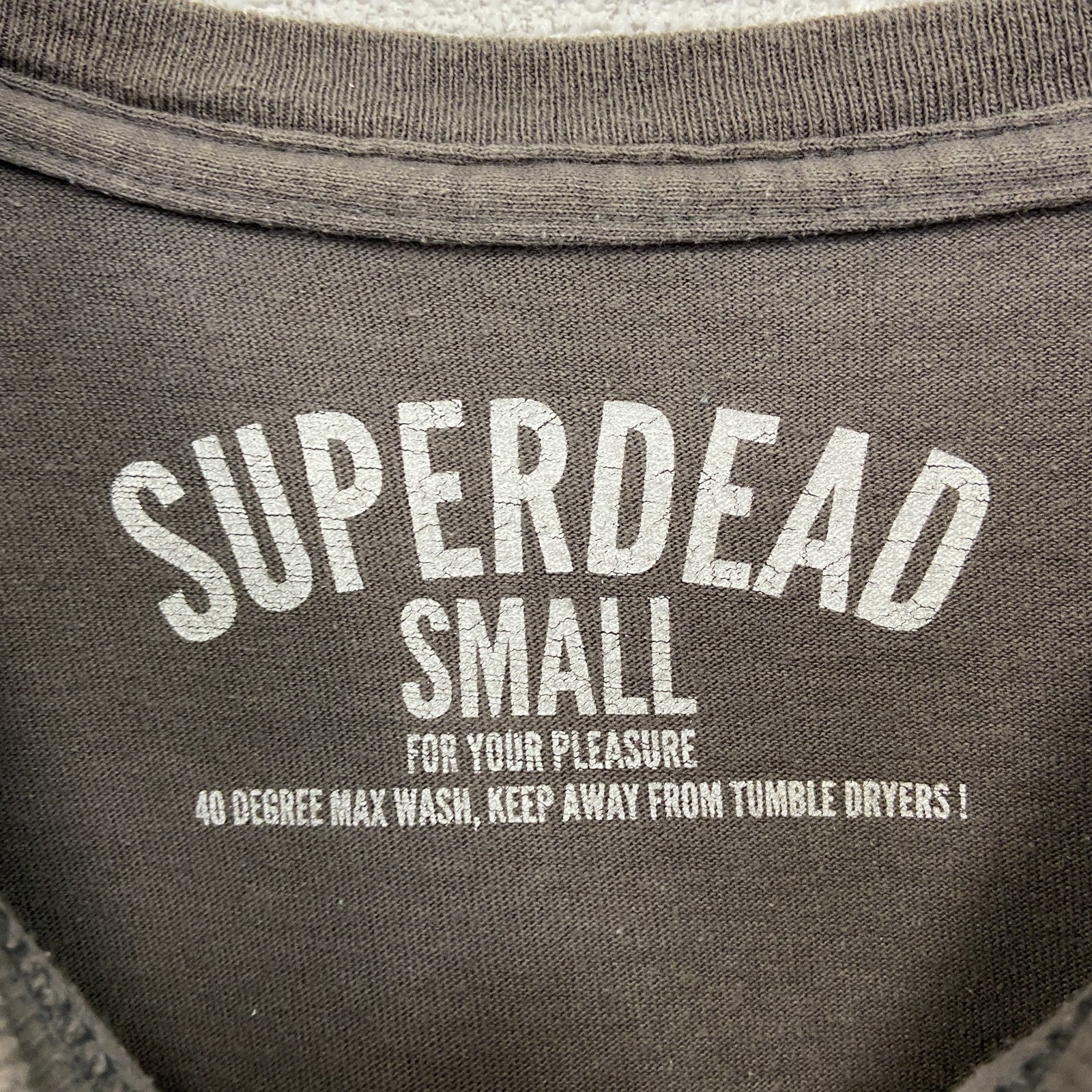 SUPERDEAD　半袖プリントアニマルTシャツ　マウス　酔っ払いネズミ　車　茶色　ブラウン　Sサイズ　古着