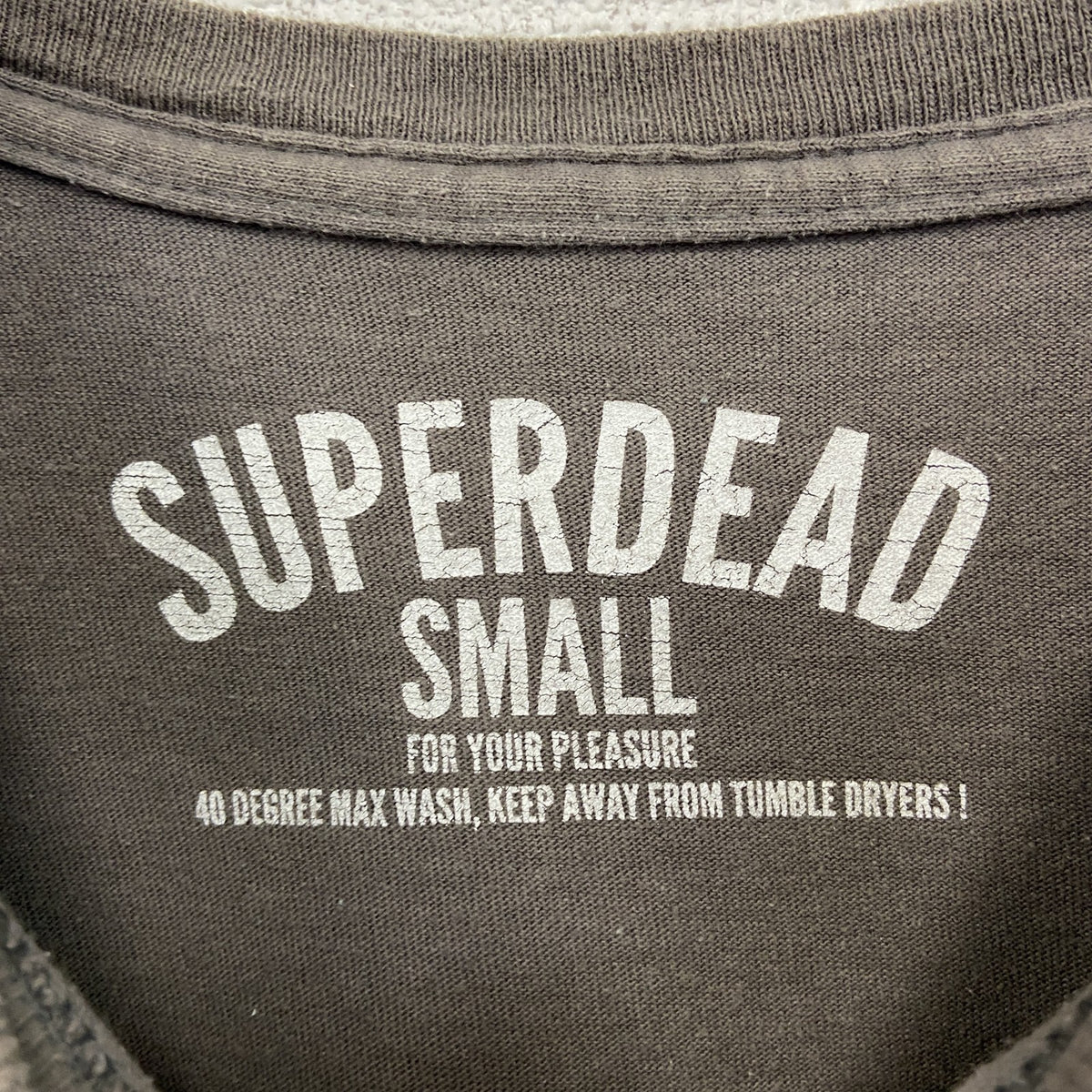 SUPERDEAD　半袖プリントアニマルTシャツ　マウス　酔っ払いネズミ　車　茶色　ブラウン　Sサイズ　古着