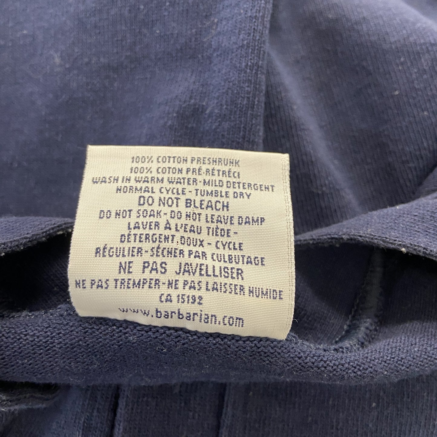 BARBARIAN　バーバリアン　スウェット/カーディガン　紺　ネイビー　Mサイズ