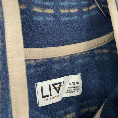 LIV OUTDOOR　ハーフボタンフリースプルオーバー　シンチラスナップTタイプ　紺　ネイビー　Lサイズ