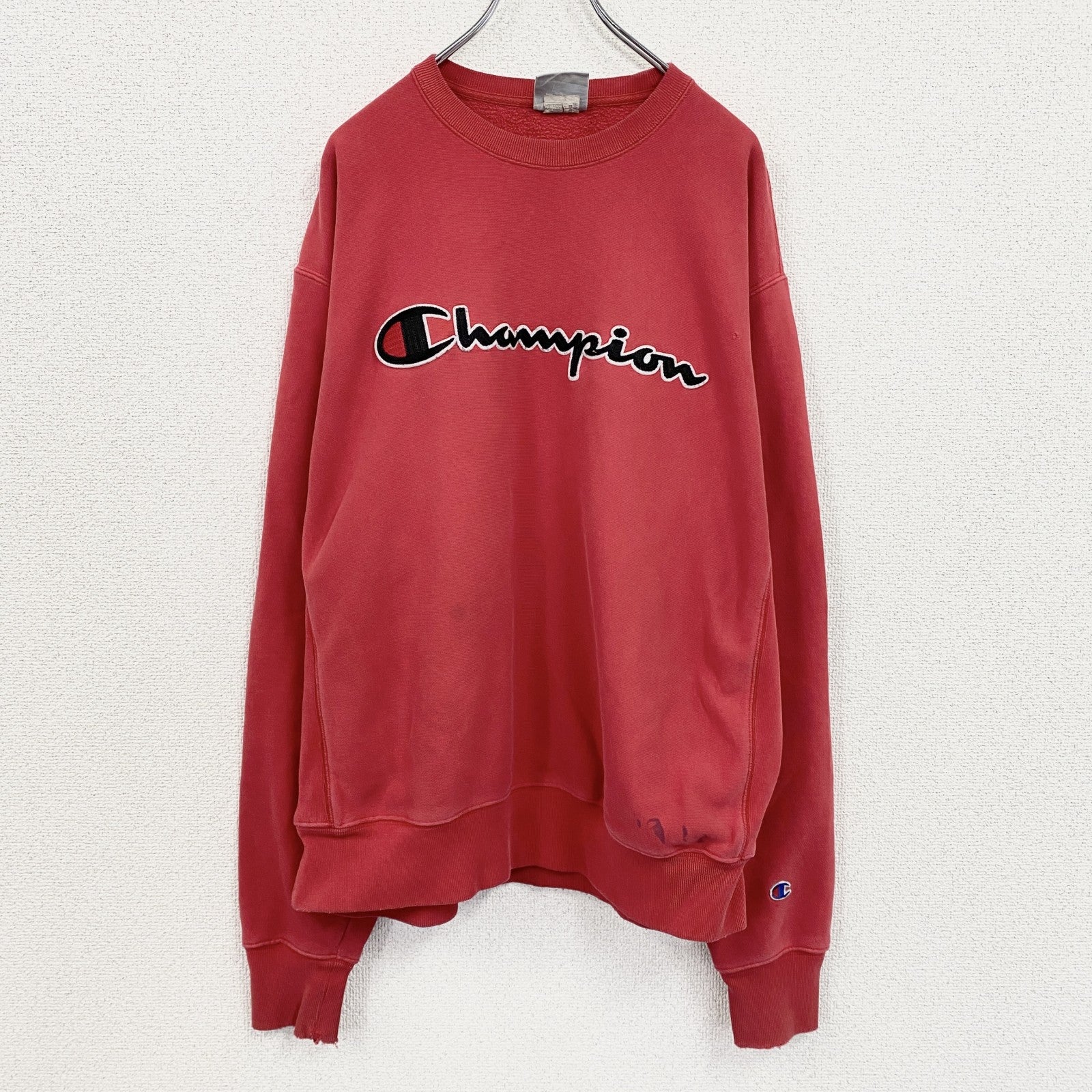 Champion　チャンピオン　リバースウィーブ　スウェット/トレーナー　フェード　赤　レッド　Lサイズ　古着