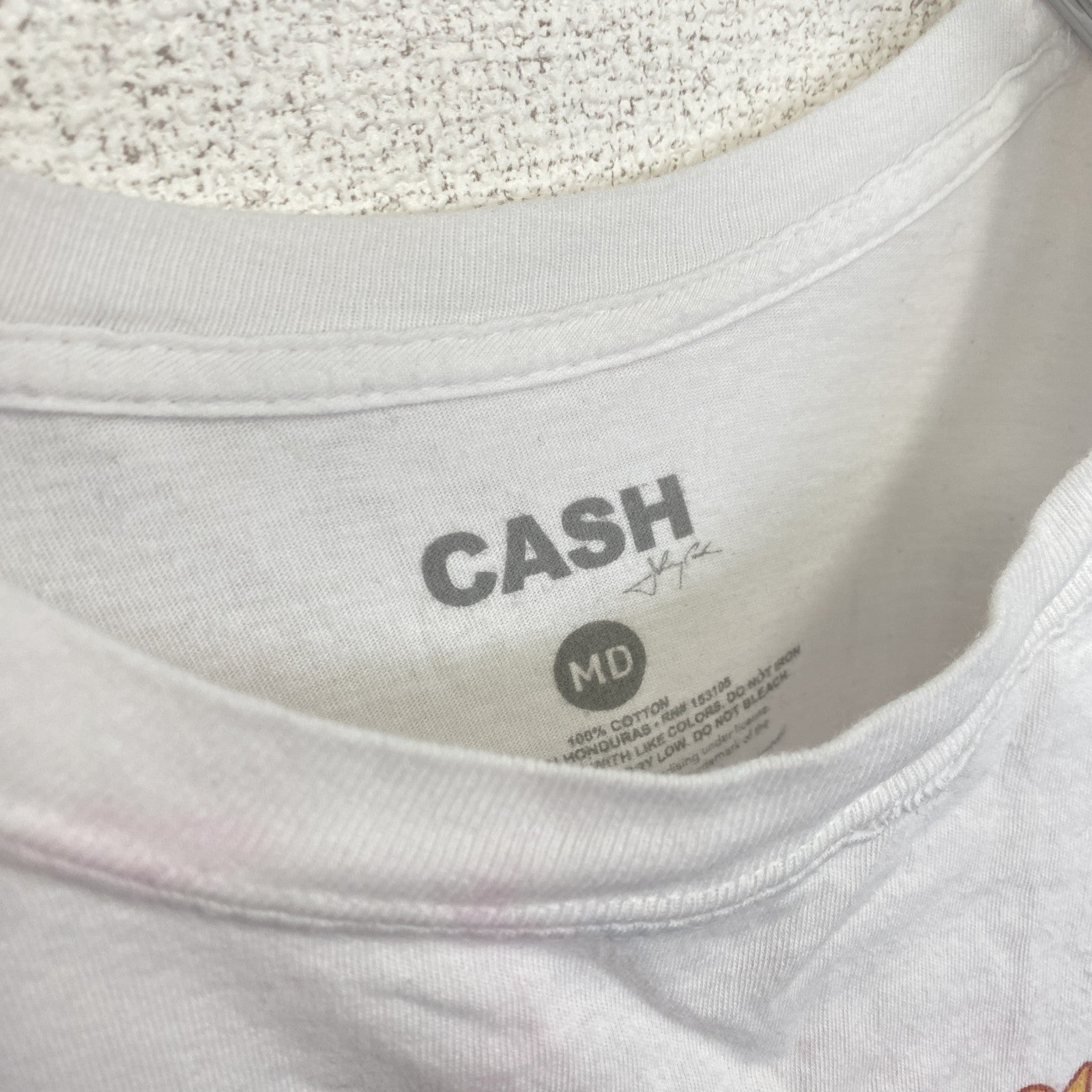 johny Cash　ジョニー・キャッシュ　半袖アーティストTシャツ　音楽　ミュージシャン　白　ホワイト　Mサイズ　古着