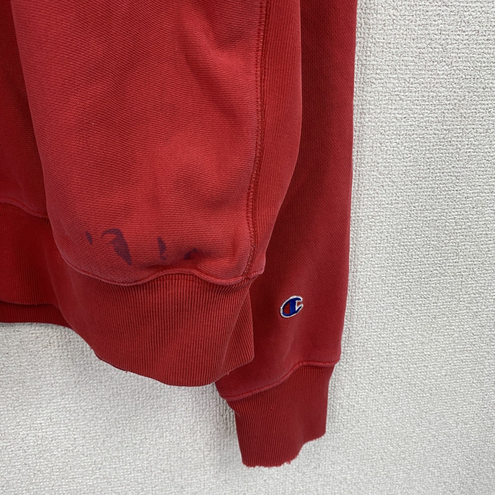 Champion　チャンピオン　リバースウィーブ　スウェット/トレーナー　フェード　赤　レッド　Lサイズ　古着