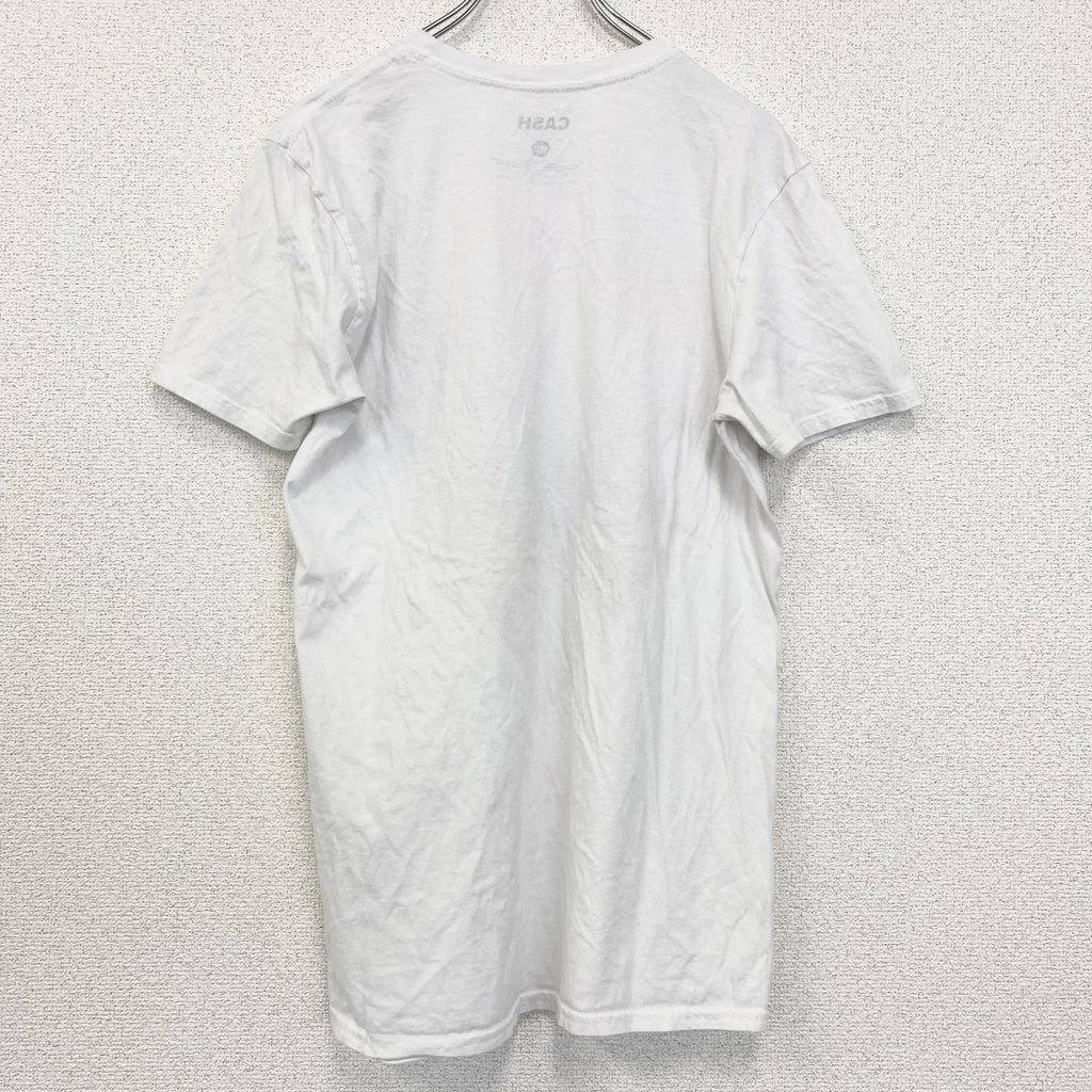 johny Cash　ジョニー・キャッシュ　半袖アーティストTシャツ　音楽　ミュージシャン　白　ホワイト　Mサイズ　古着