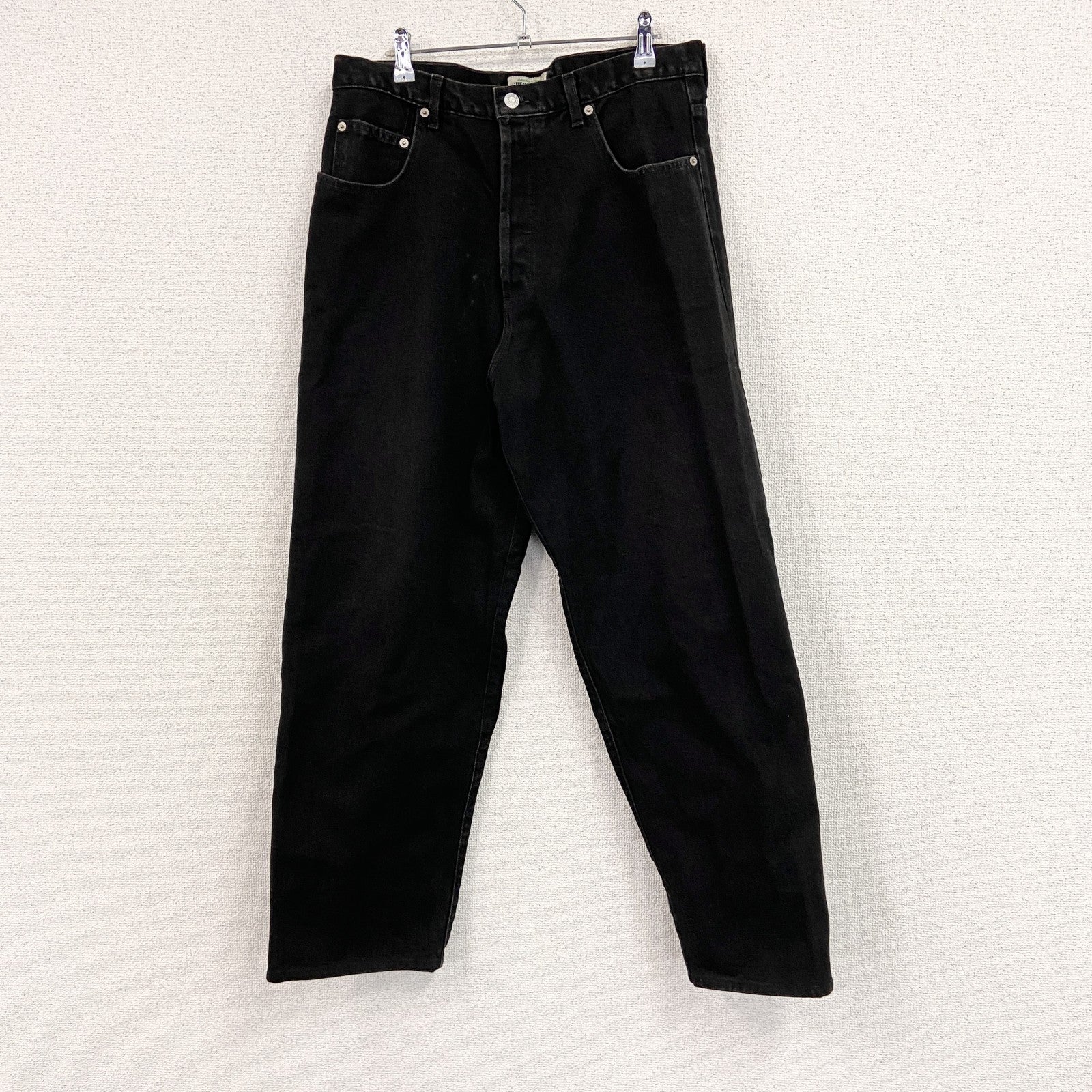 90s　GUESS JEANS　ゲスジーンズ　デニムパンツ/ジーンズ　ボタンフライ　黒　ブラック　W34サイズ　　ヴィンテージ　古着