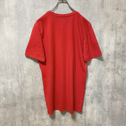 古着 used　NIKE　ナイキ　DRI-FIT　半袖クルーネックロゴプリントTシャツ　スポーティー　レトロ　赤　Mサイズ