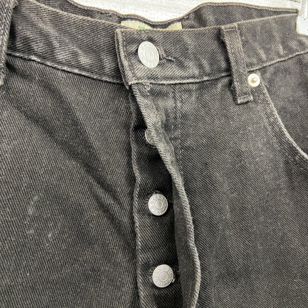90s　GUESS JEANS　ゲスジーンズ　デニムパンツ/ジーンズ　ボタンフライ　黒　ブラック　W34サイズ　　ヴィンテージ　古着