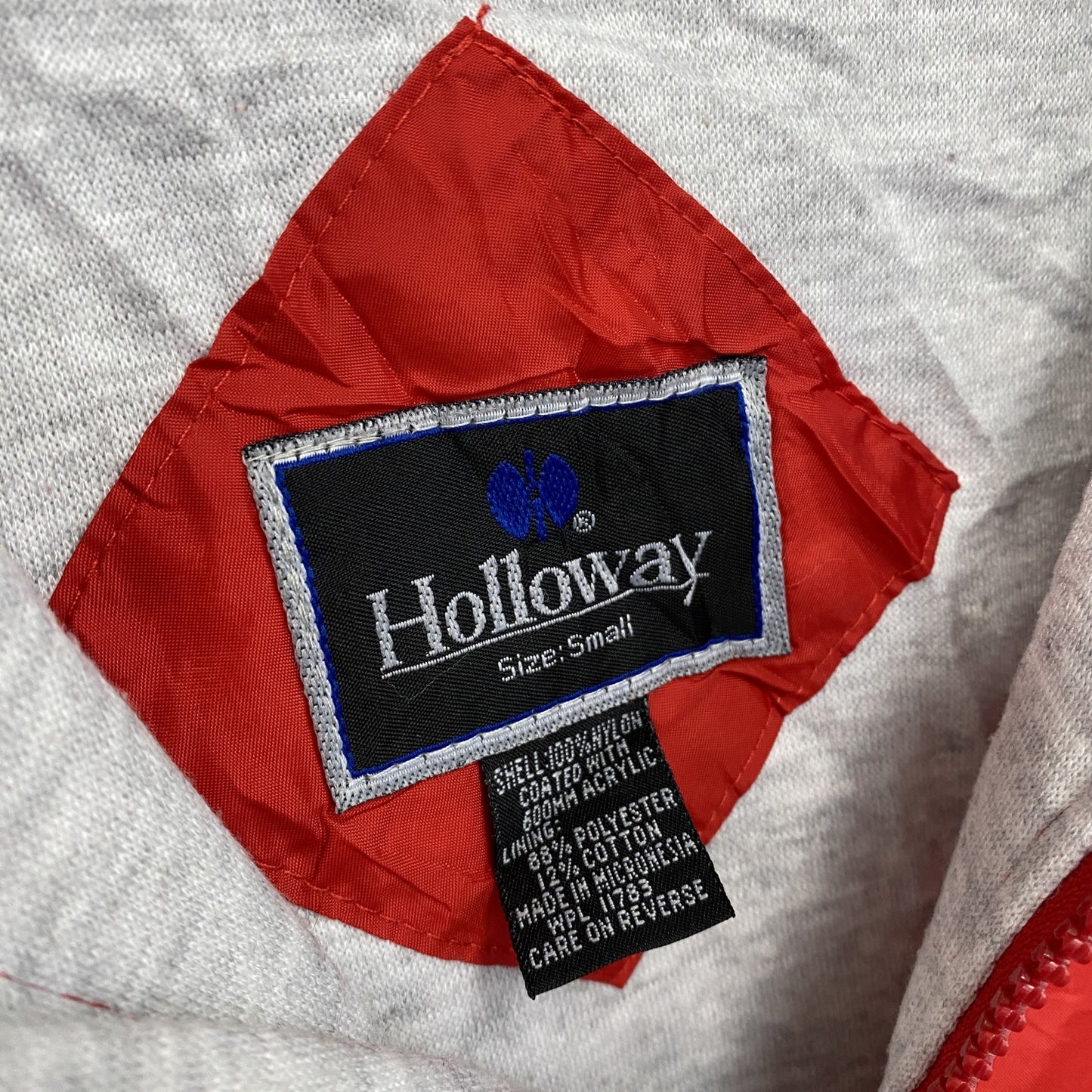 90s　Holloway　フルジップナイロンパーカー　カレッジタイプ　ヴィンテージ　赤　レッド　Lサイズ