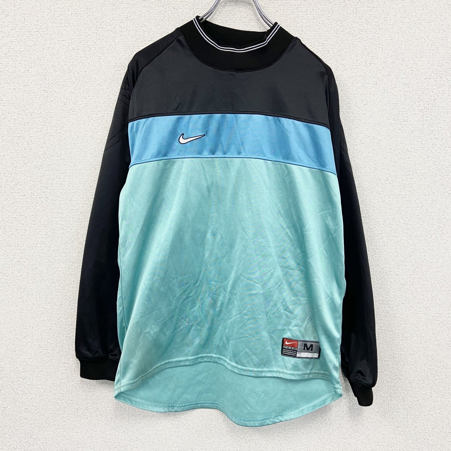 90s　NIKE　ナイキ　長袖Tシャツ/ロンT　ヴィンテージ　水色　アクアブルー　Ｍサイズ