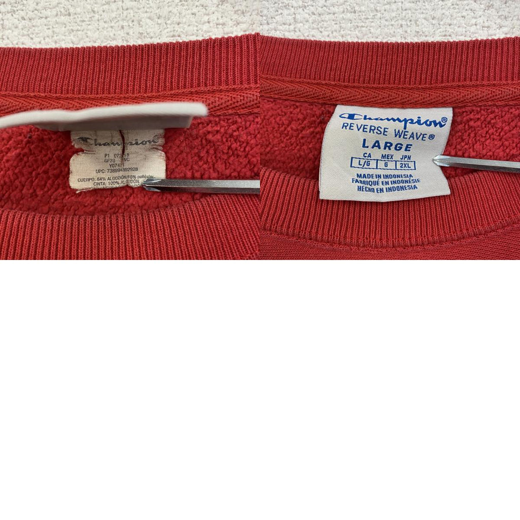 Champion　チャンピオン　リバースウィーブ　スウェット/トレーナー　フェード　赤　レッド　Lサイズ　古着