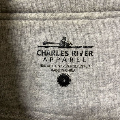 古着 used　CHARLESRIVER　長袖ハーフジップスウェット　トレーナー　ワンポイントロゴ刺繡　グレー　秋冬服