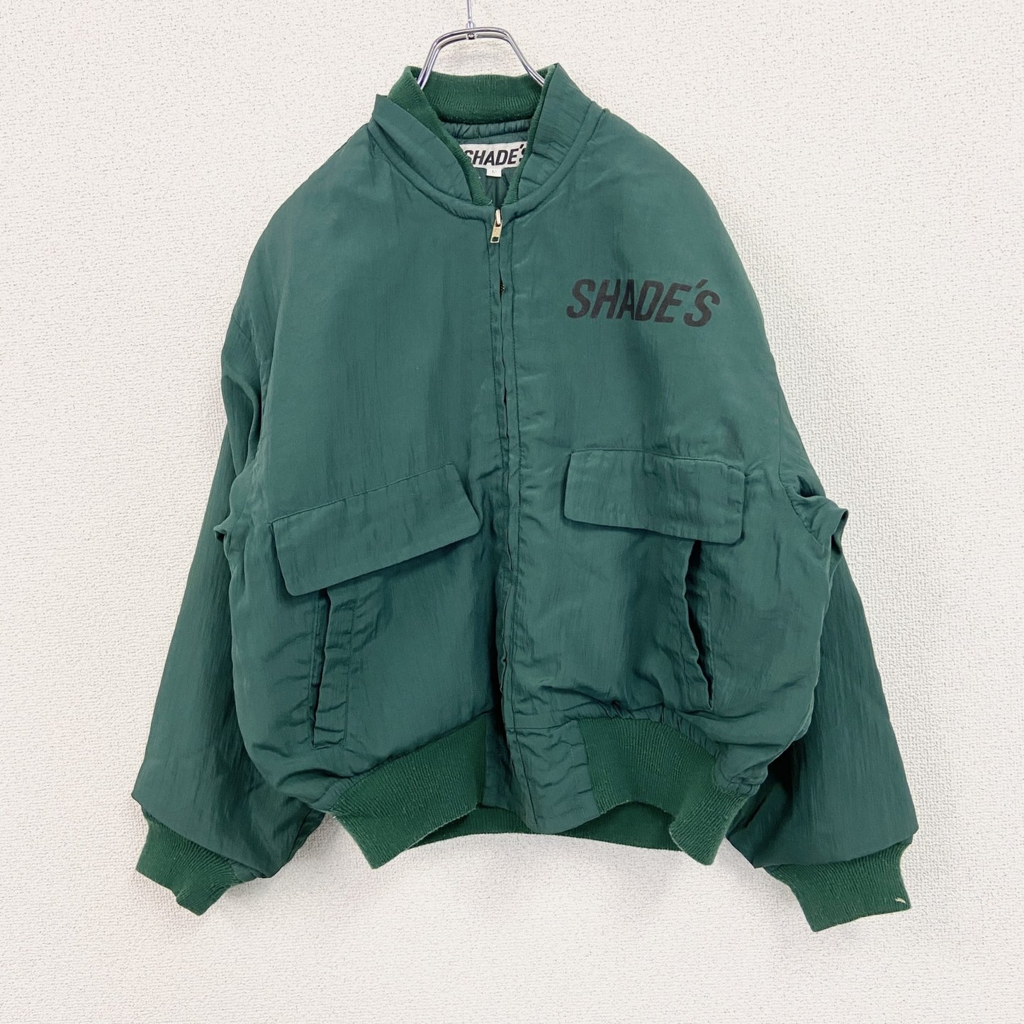 SHADE'S　シェード　フライトジャケット/MA-1　ナイロンジャケット　緑　グリーン　Fサイズ