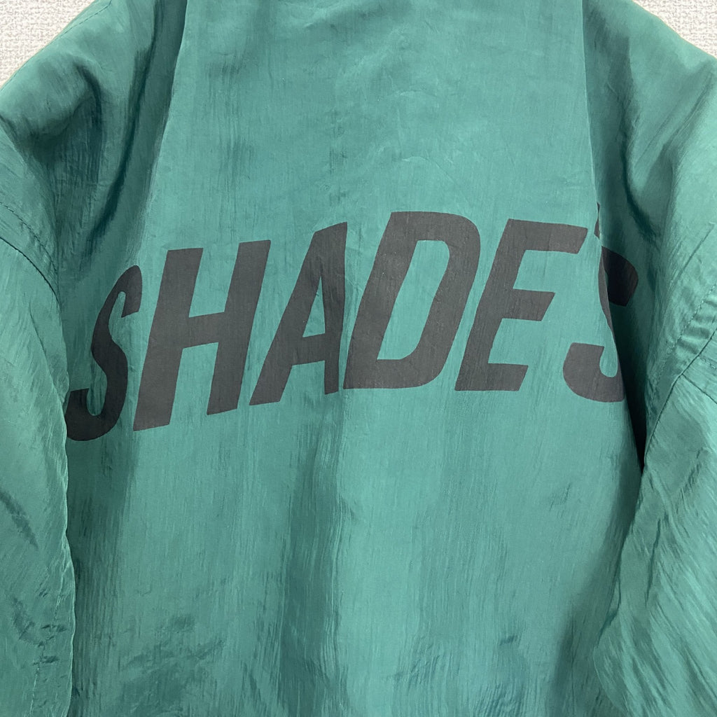 90s～　SHADE'S　シェード　フライトジャケット/MA-1　フルジップナイロンジャケット　緑　グリーン　Fサイズ　　ヴィンテージ　古着