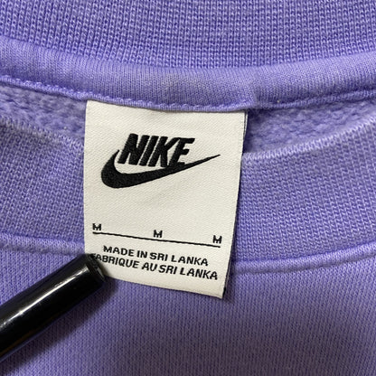 古着 used　NIKE　ナイキ　長袖クルーネックスウェット　トレーナー　ワンポイントロゴ刺繡　紫　パープル　秋冬服　Mサイズ