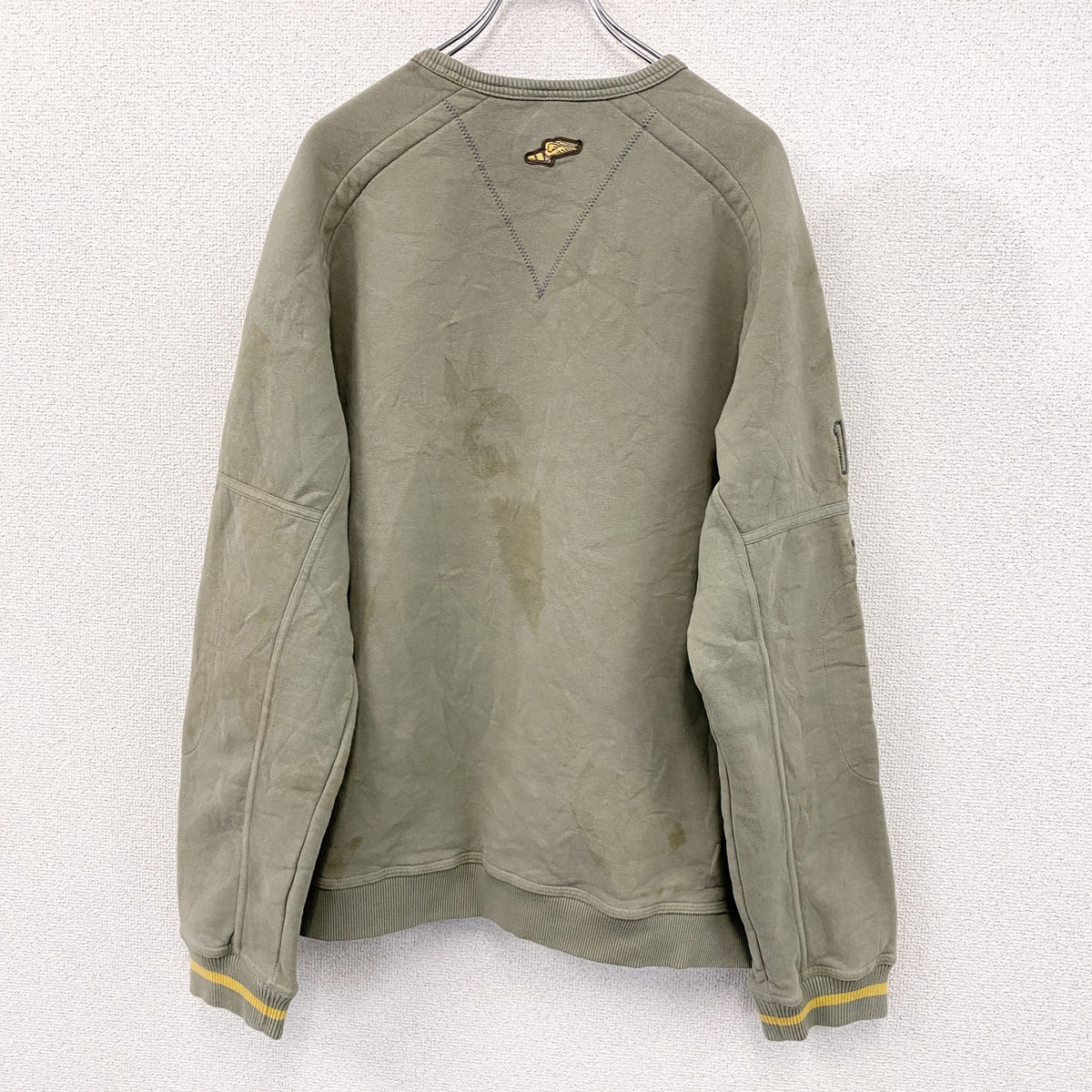 00s　NIKE　ナイキ　スウェット/トレーナー　ラグランスリーブ　裏起毛　ポケット付き　ヴィンテージ　カーキ　XXLサイズ　古着