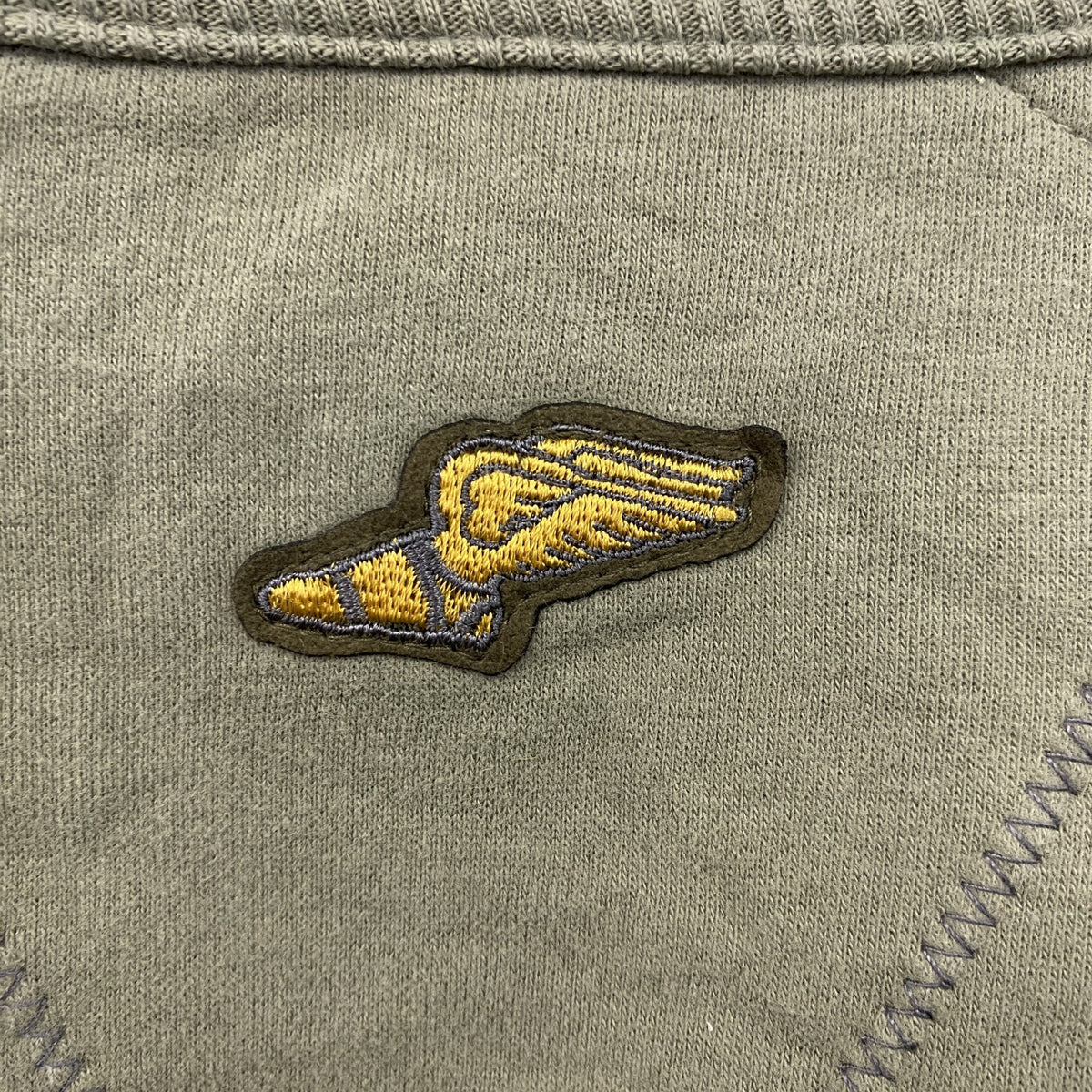 00s　NIKE　ナイキ　スウェット/トレーナー　ラグランスリーブ　裏起毛　ポケット付き　ヴィンテージ　カーキ　XXLサイズ　古着