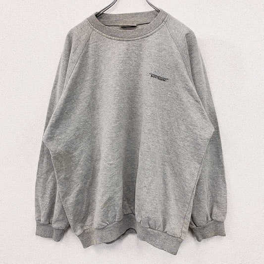 ～90s　adidas　アディダス　スウェット/トレーナー　ラグランスリーブ　ヴィンテージ　灰色　グレー　198サイズ