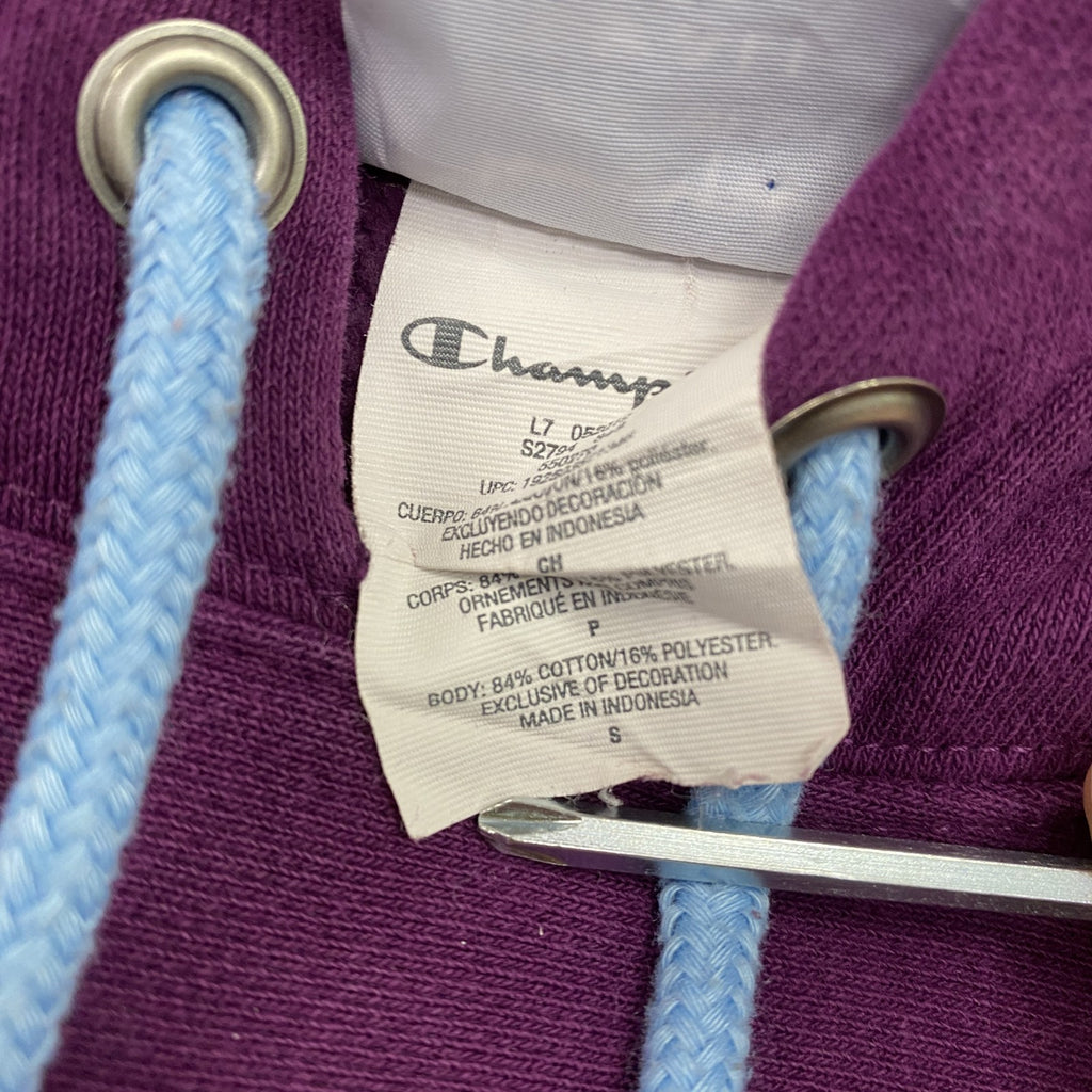 Champion　チャンピオン　リバースウィーブ　スウェットパーカー/フーディー　チェック柄　紫　パープル　Sサイズ　古着