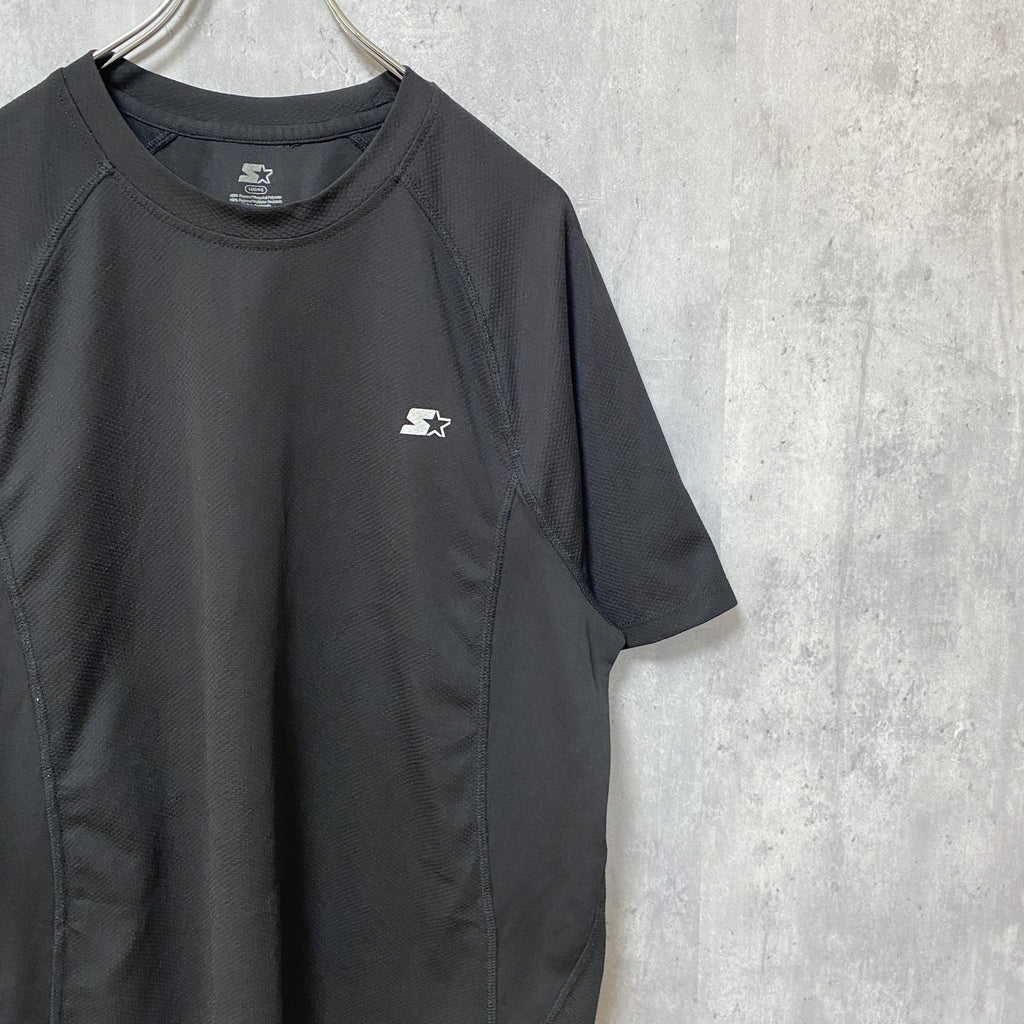STARTER　スターター　半袖ワンポイントロゴTシャツ　クルーネック　黒　ブラック　スポーティー　Lサイズ　古着