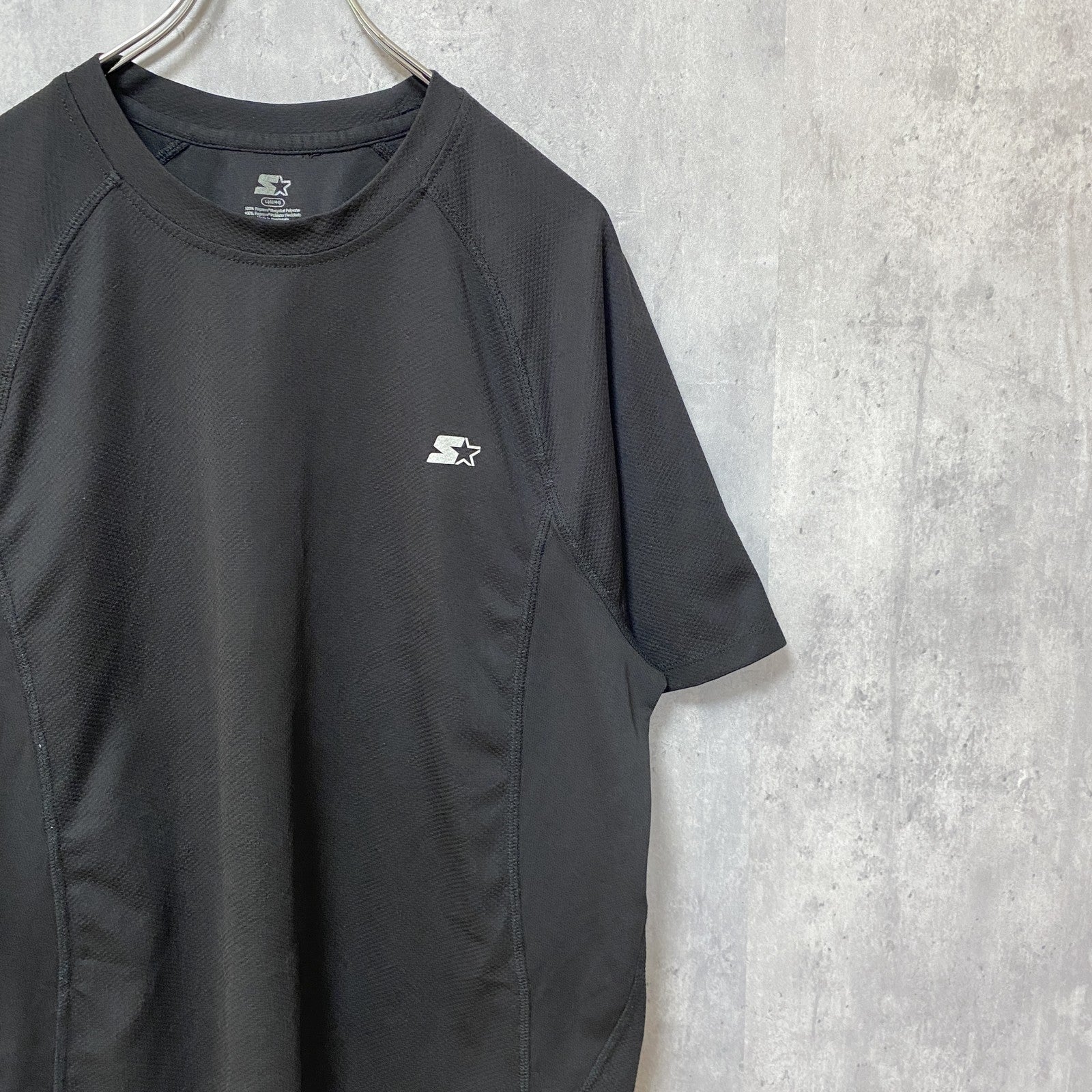 STARTER　スターター　半袖ワンポイントロゴTシャツ　クルーネック　黒　ブラック　スポーティー　Lサイズ　古着