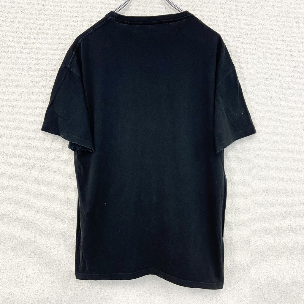 TEES FACTORY　半袖プリントTシャツ　トカゲ　カジュアルデザイン　黒　ブラック　クルーネック　Lサイズ　古着
