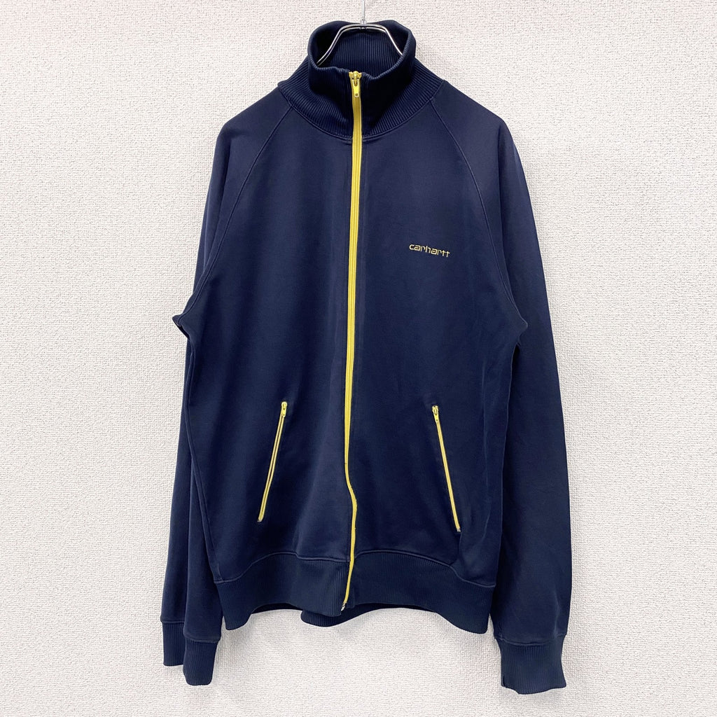 ～00s　Carhartt　カーハート　トラックジャケット/ジャージ　刺繍ロゴ　ヴィンテージ　紺　ネイビー　古着