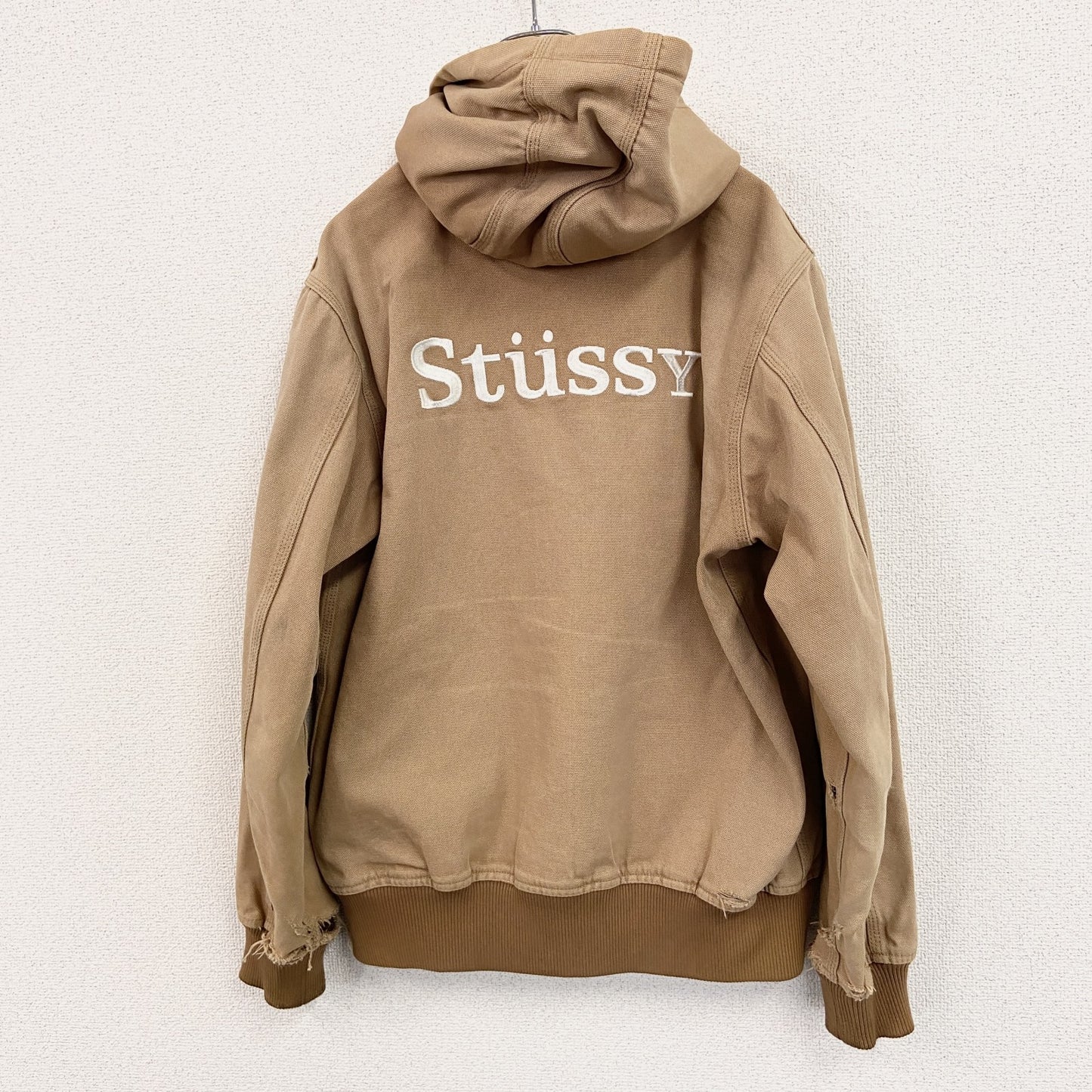 STUSSY　ステューシー　フルジップダックパーカー　アクティブジャケットタイプ　ベージュ　Mサイズ