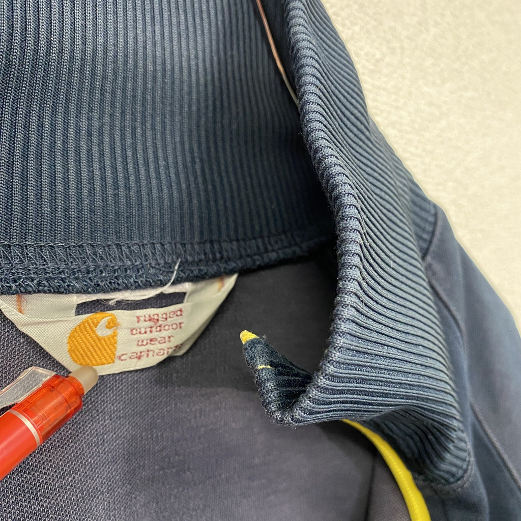 ～00s　Carhartt　カーハート　トラックジャケット/ジャージ　刺繍ロゴ　ヴィンテージ　紺　ネイビー　古着