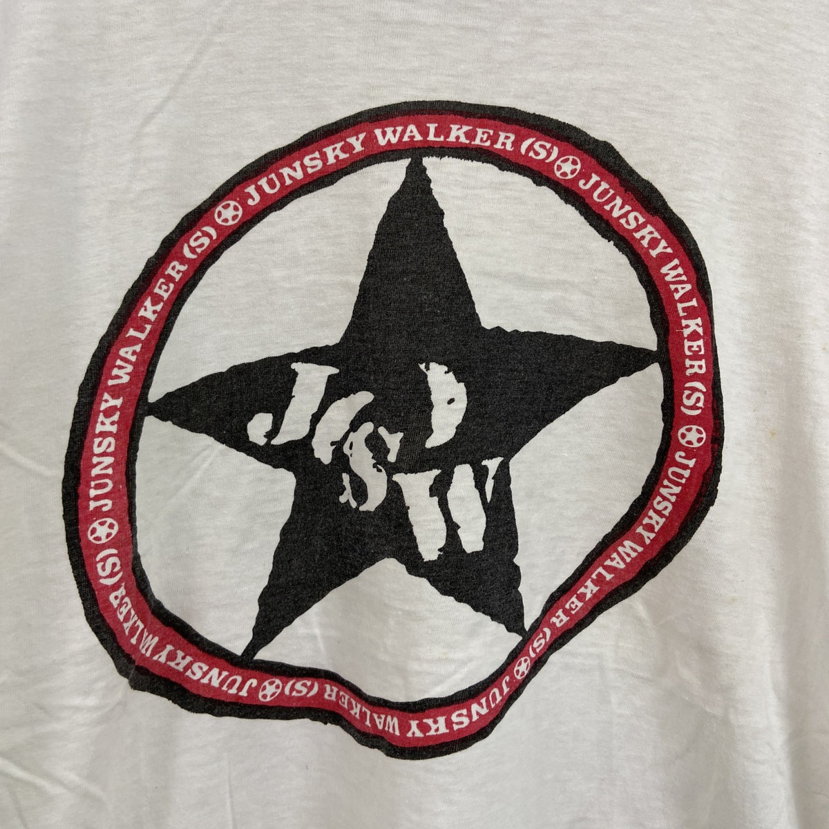 80s～　JUN SKY WALKER(S)　ジュンスカイウォーカーズ　半袖Tシャツ　バンT　シングルステッチ　白　ホワイト