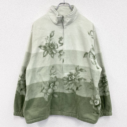 alfred dunner　フルジップフリースジャケット/ボアジャケット　緑　グリーン　Mサイズ