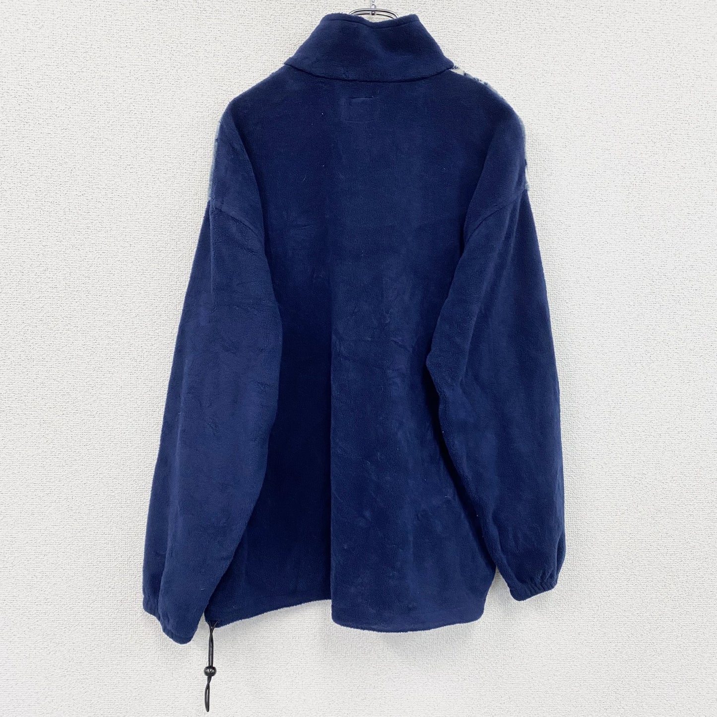 90s　BIG CHILL　フルジップフリースジャケット/ボアジャケット　ヴィンテージ　総柄　紺　ネイビー