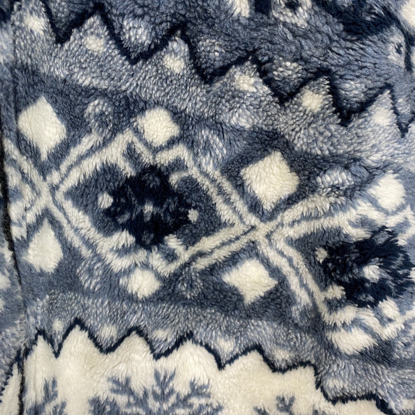 90s　BIG CHILL　フルジップフリースジャケット/ボアジャケット　ヴィンテージ　総柄　紺　ネイビー