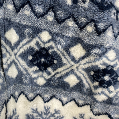 90s　BIG CHILL　フルジップフリースジャケット/ボアジャケット　ヴィンテージ　総柄　紺　ネイビー