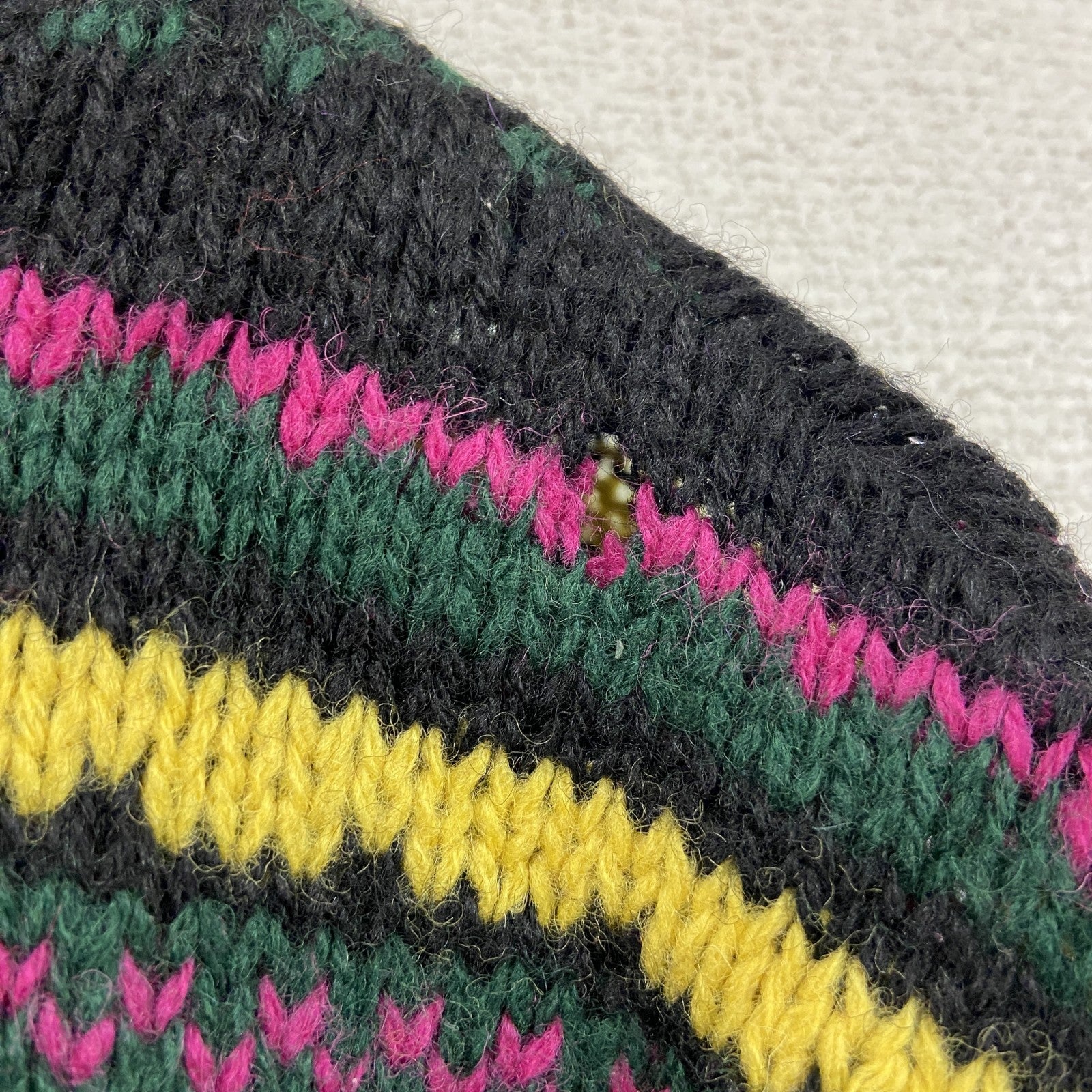 90s　UNITED COLORS OF BENETTON　ベネトン　ウールニットセーター　総柄　マルチカラー　緑　グリーン　　ヴィンテージ　古着