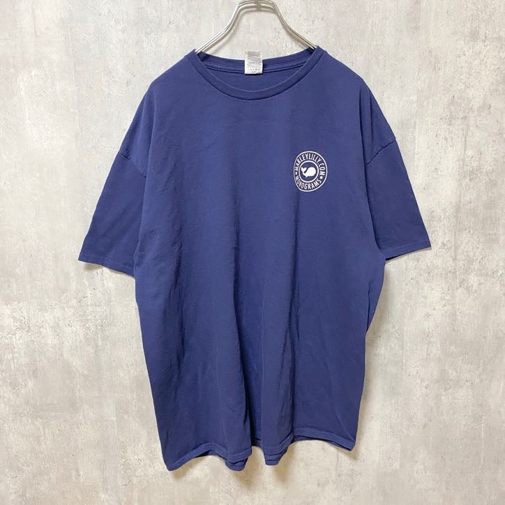 DELTA　デルタ　半袖ワンポイントロゴTシャツ　バックプリント　MARLEYLILLY　ネイビー　紺　XXLサイズ　古着