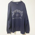 長袖ロゴ刺繍スウェット　トレーナー　クルーネック　COWBOYS　ネイビー　紺　秋冬服　メンズ　レディース　古着