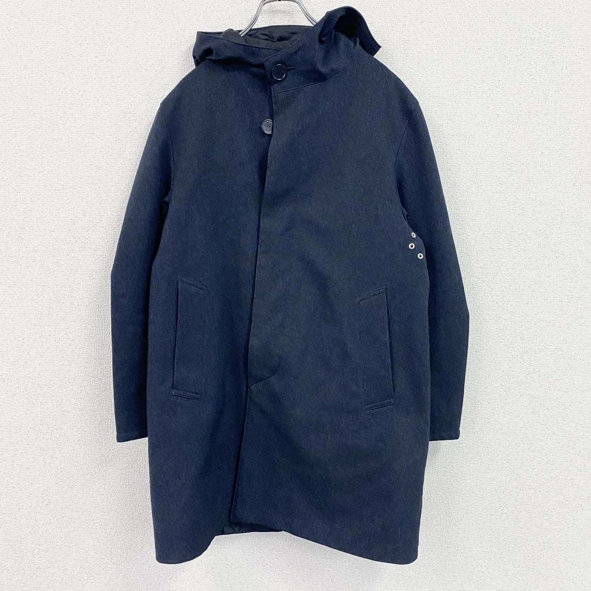 MACKINTOSH　マッキントッシュ　リバーシブルコート　キルティングコート　中綿入り　比翼仕立て　紺　ネイビー　古着