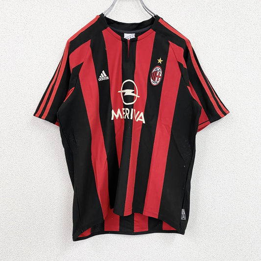 00s　adidas　アディダス　ACミラン　ユニフォーム　ゲームシャツ　MERIVA　レッド　Lサイズ