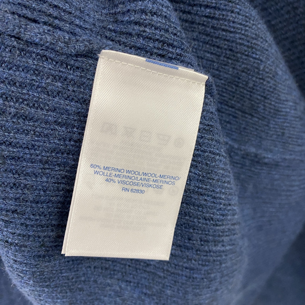 LANDS’END　ランズエンド　フルジップニットジャケット　紺　ネイビー　XLサイズ セーター ニットセーター レディース 古着