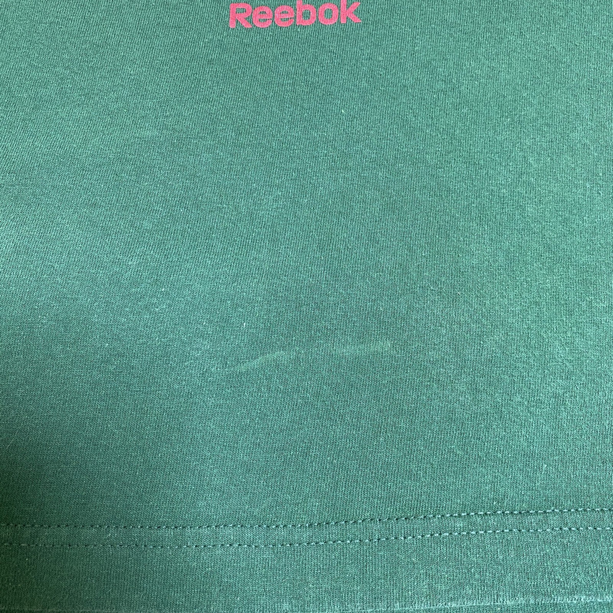 Reebok　リーボック　半袖プリントTシャツ　クルーネック　スポーティー　レトロデザイン　緑　グリーン　Mサイズ　古着