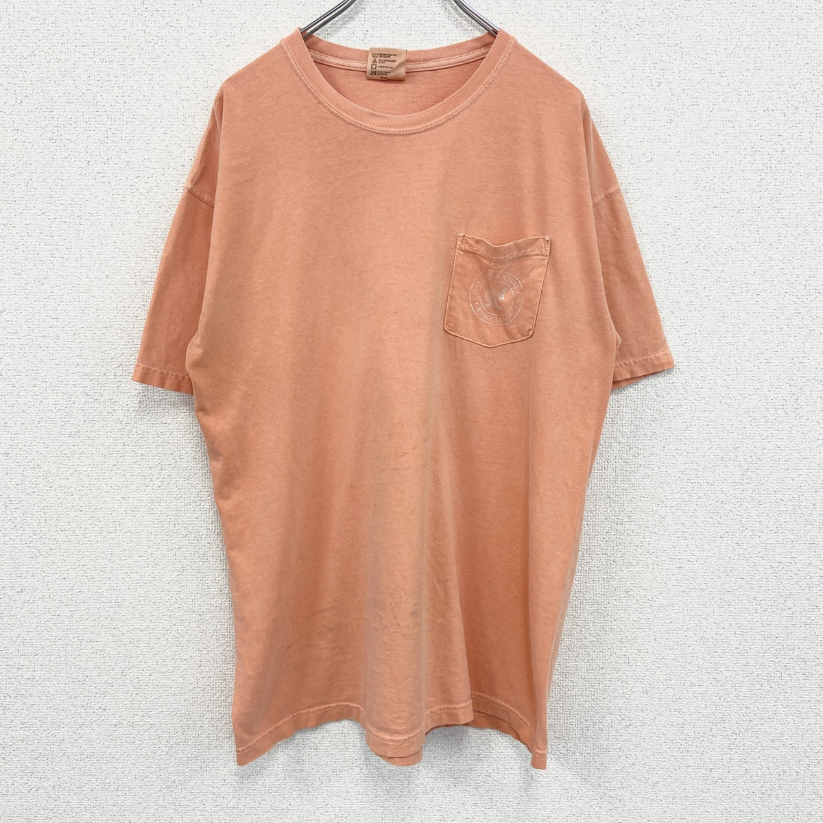 COMFORT COLORS　半袖プリントTシャツ　魚　カジュアルデザイン　レトロ　オレンジ　クルーネック　Lサイズ　古着