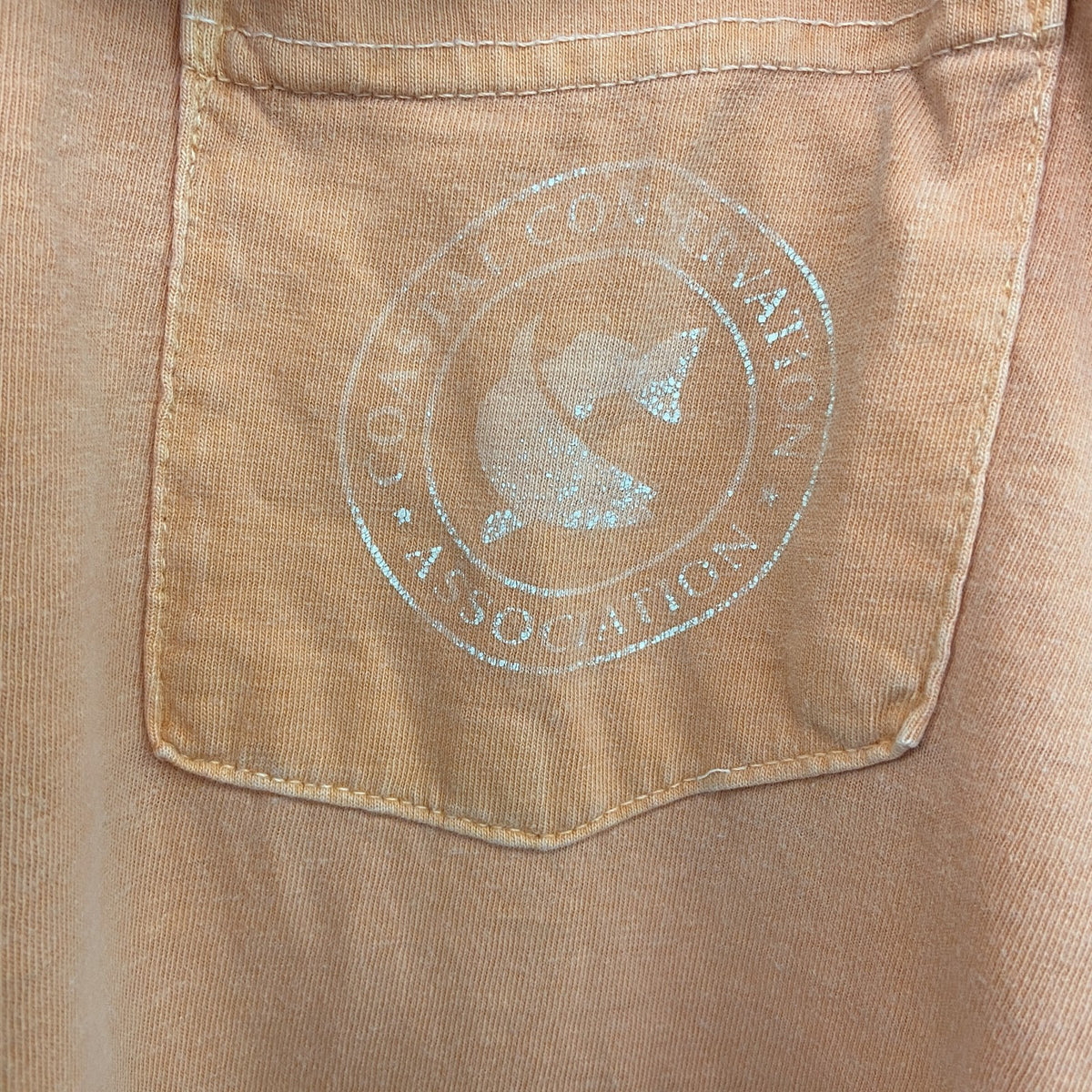 COMFORT COLORS　半袖プリントTシャツ　魚　カジュアルデザイン　レトロ　オレンジ　クルーネック　Lサイズ　古着