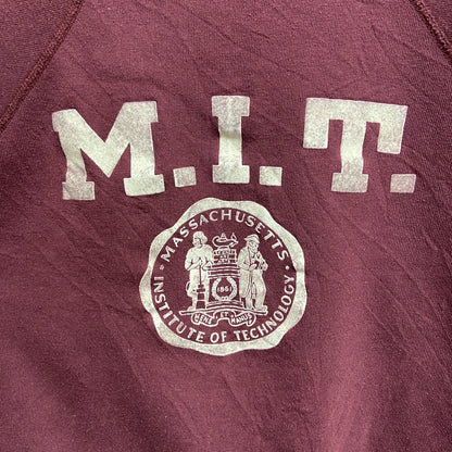 古着 used 90s　M.I.T　マサチューセッツ　長袖カレッジプリントスウェット　トレーナー　ワインレッド　Sサイズ