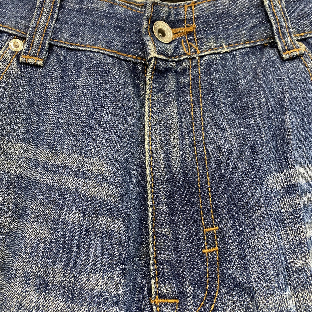 ROCAWEAR　ロカウェア　デニムハーフパンツ/ショートパンツ　縦落ち　鬼ヒゲ　フェード　ワッペン　インディゴ　38サイズ　古着