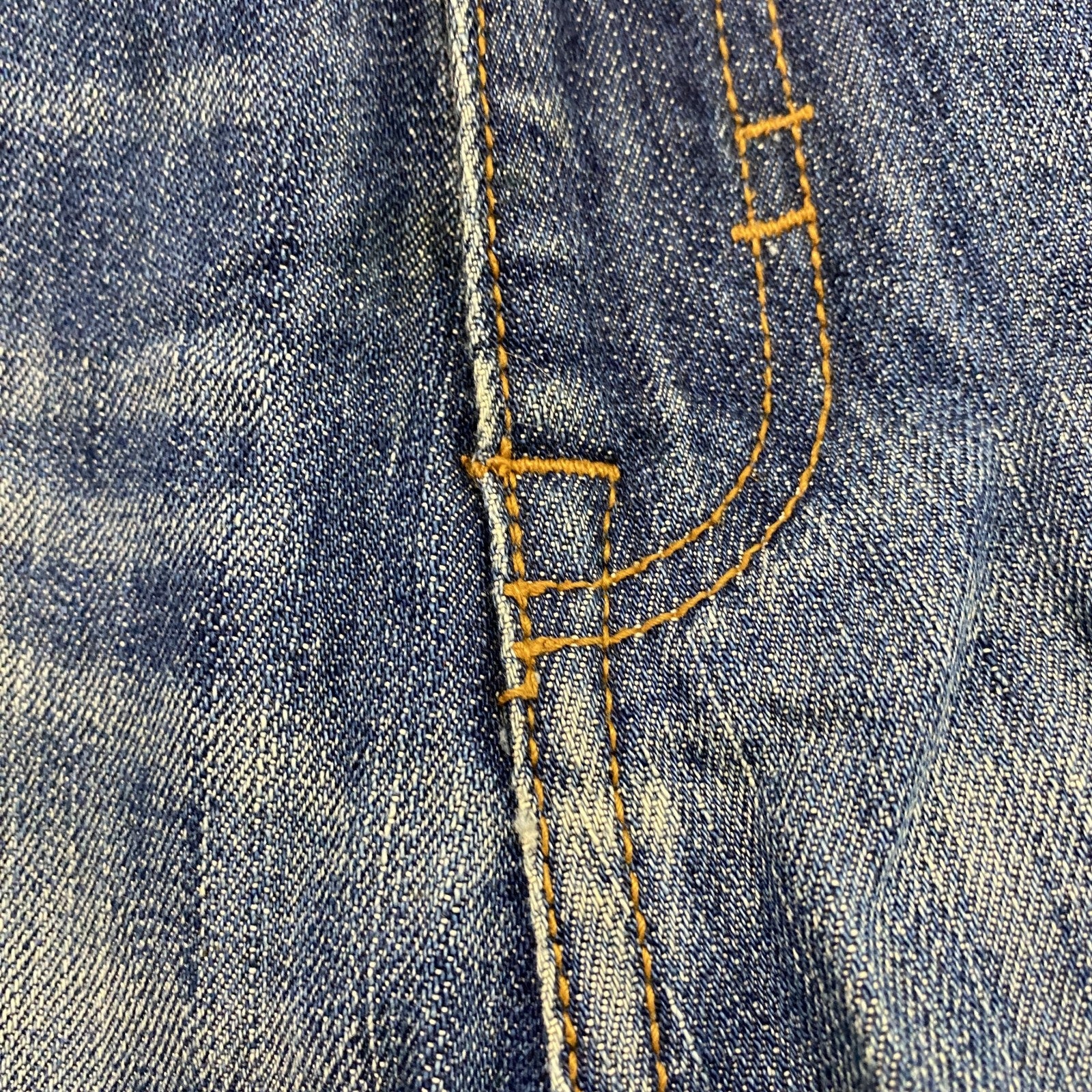 ROCAWEAR　ロカウェア　デニムハーフパンツ/ショートパンツ　縦落ち　鬼ヒゲ　フェード　ワッペン　インディゴ　38サイズ　古着