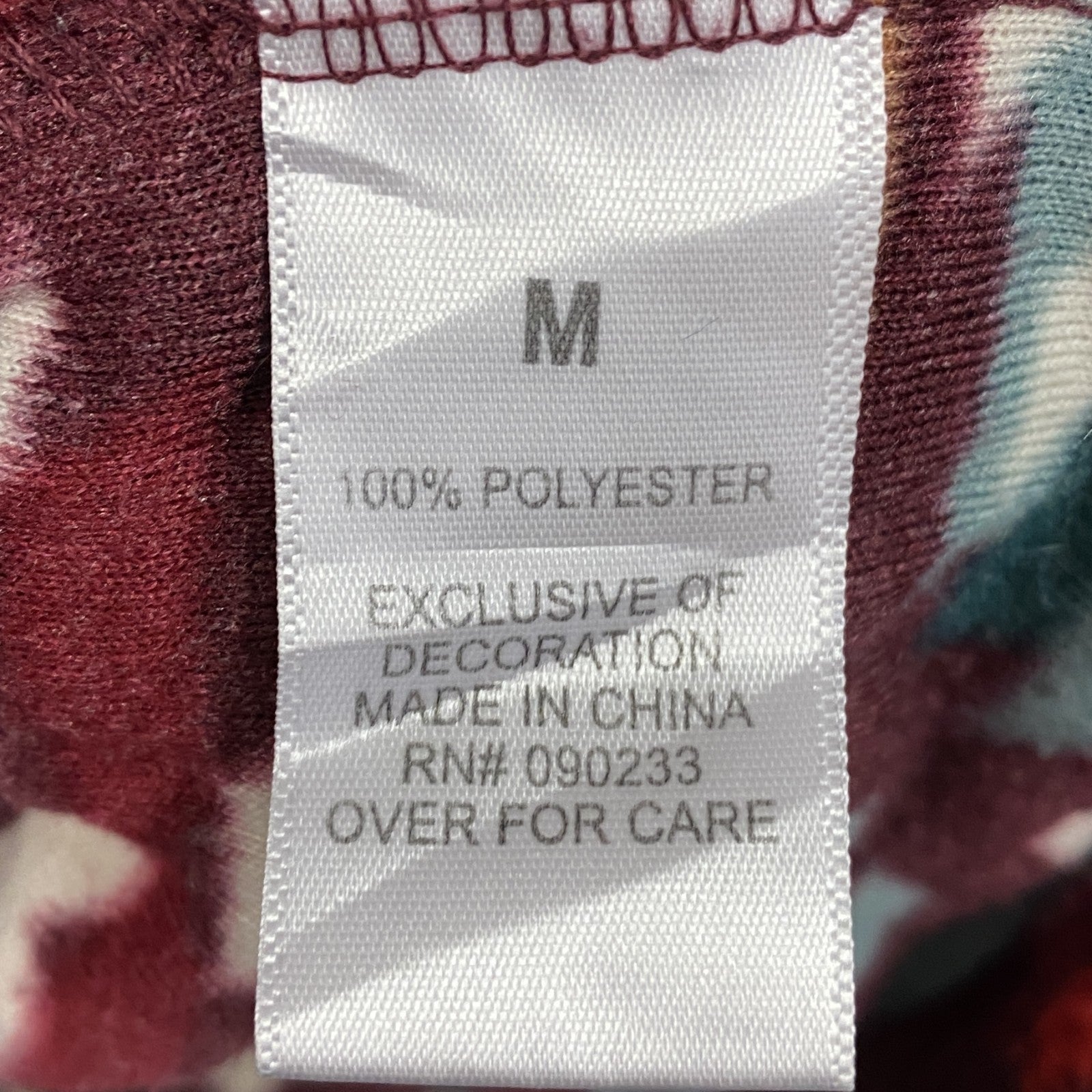 PACSUN　ハーフジップフリースプルオーバージャケット　総柄　ワインレッド　Mサイズ　古着