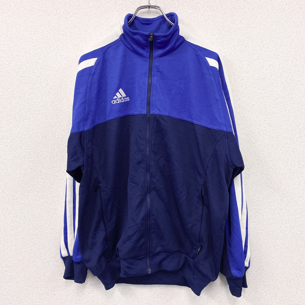 90s～　adidas　アディダス　トラックジャケット/ジャージ　ヴィンテージ　青　ブルー　Lサイズ　古着
