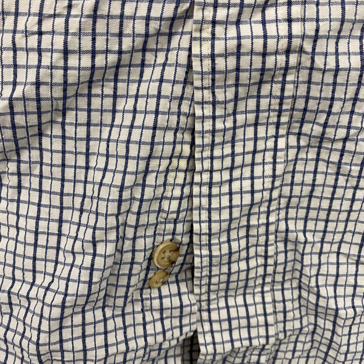 Brooks Brothers　ブルックスブラザーズ　半袖ボタンダウンシャツ　チェック柄　白　ホワイト　Lサイズ　古着