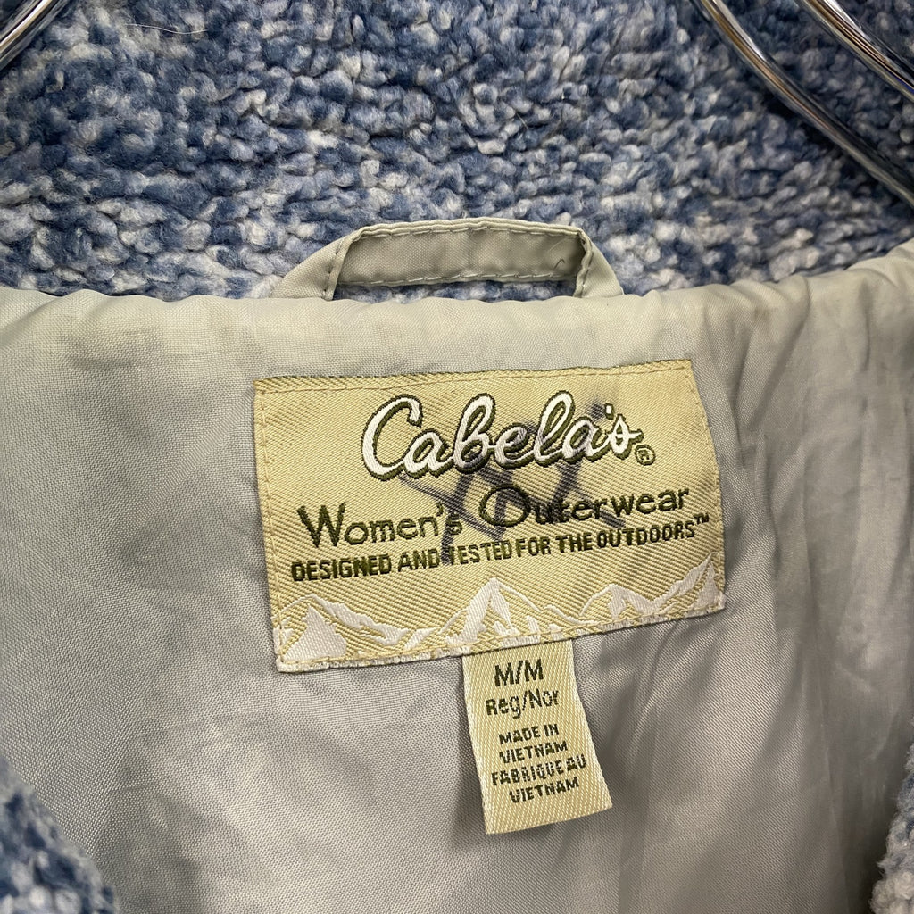 Cabela’s　カベラス　フルジップフリースジャケット　総柄　紺　ネイビー　Mサイズ　古着